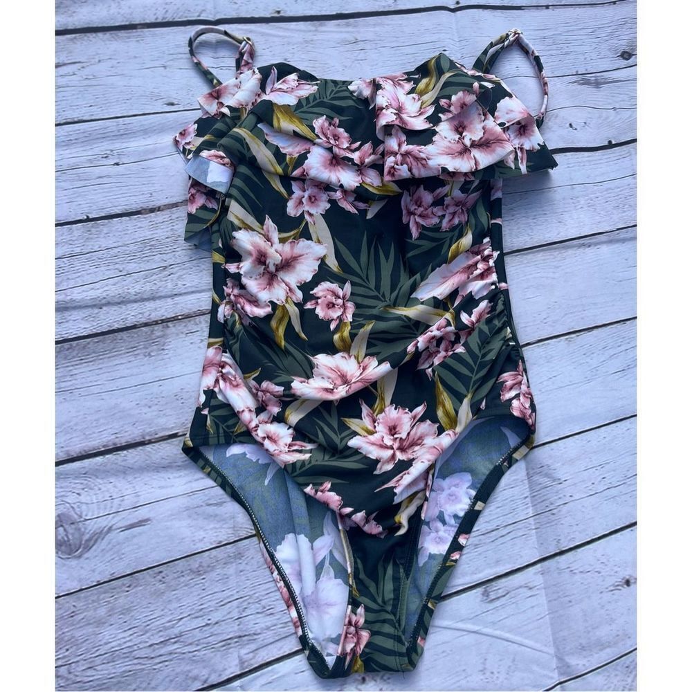 Kona Sol One Piece Flower Print Swimsuit